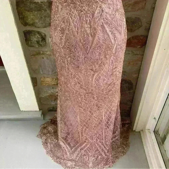 Ellie Wilde Floral Sequin Fit & Flare Tulle Sequin Corset Prom Dress Womens 6 - Picture 7 of 16